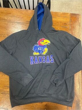Kansas Jayhawks Men's Charcoal Hooded Sweatshirt